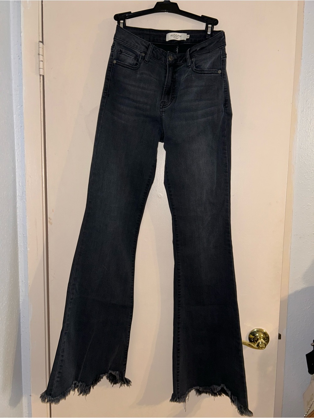 LONG Denim Black High-Rise Flare Jeans